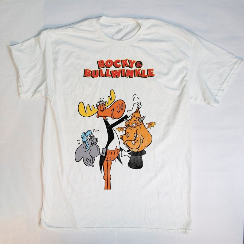 The Rocky and Bullwinkle and Friends Movie White Unisex T-shirt 250